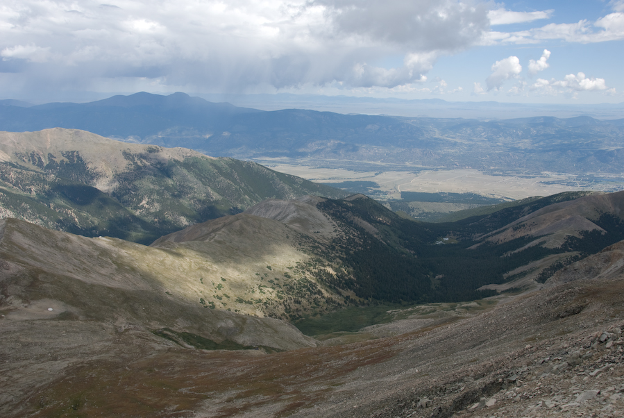 From  Mnt Yale (14196/4327) due East, Buena Vista in valley