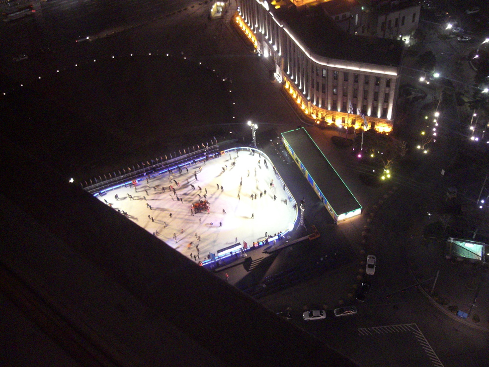Skaters at Night: Seoul Plaza