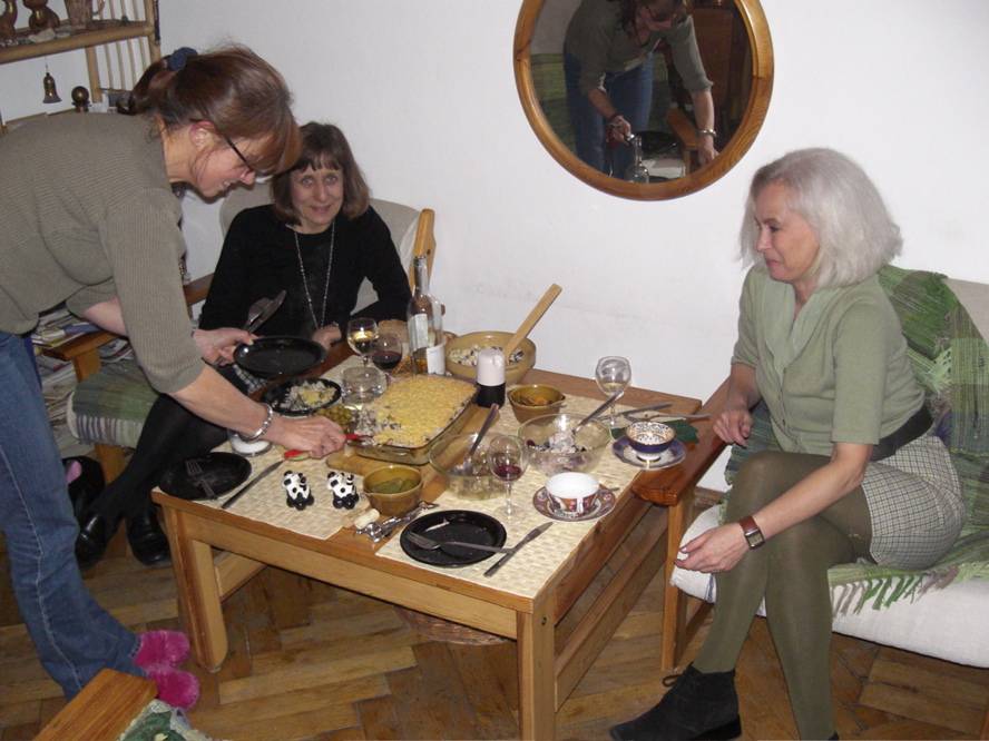 with Krysia & Magda at Krysia's in Warsaw